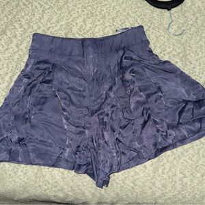 Zara Women's High Waist Charcoal Shorts satin